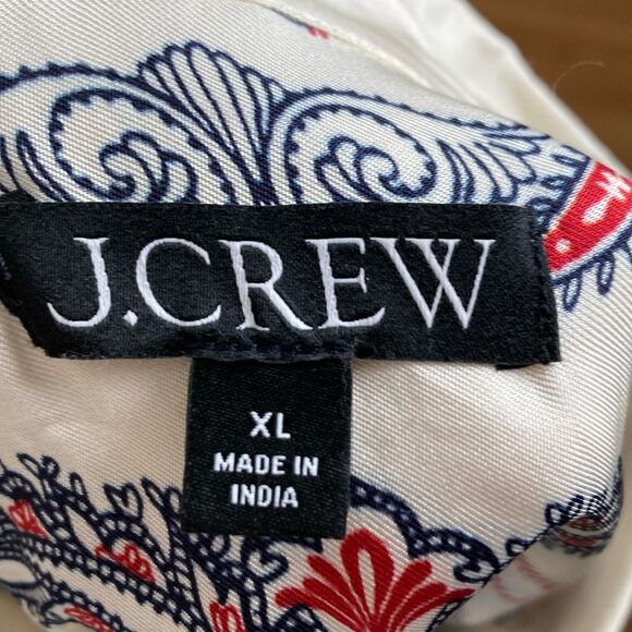 J. Crew Drapey Paisley Long Sleeve Button Up Shirt Size XL Buttermilk - Picture 4 of 9